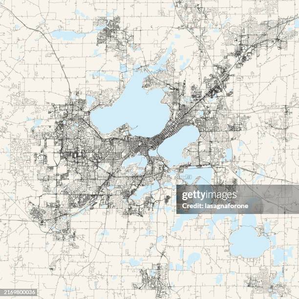 madison, wisconsin, usa vector map - wisconsin state capitol stock illustrations