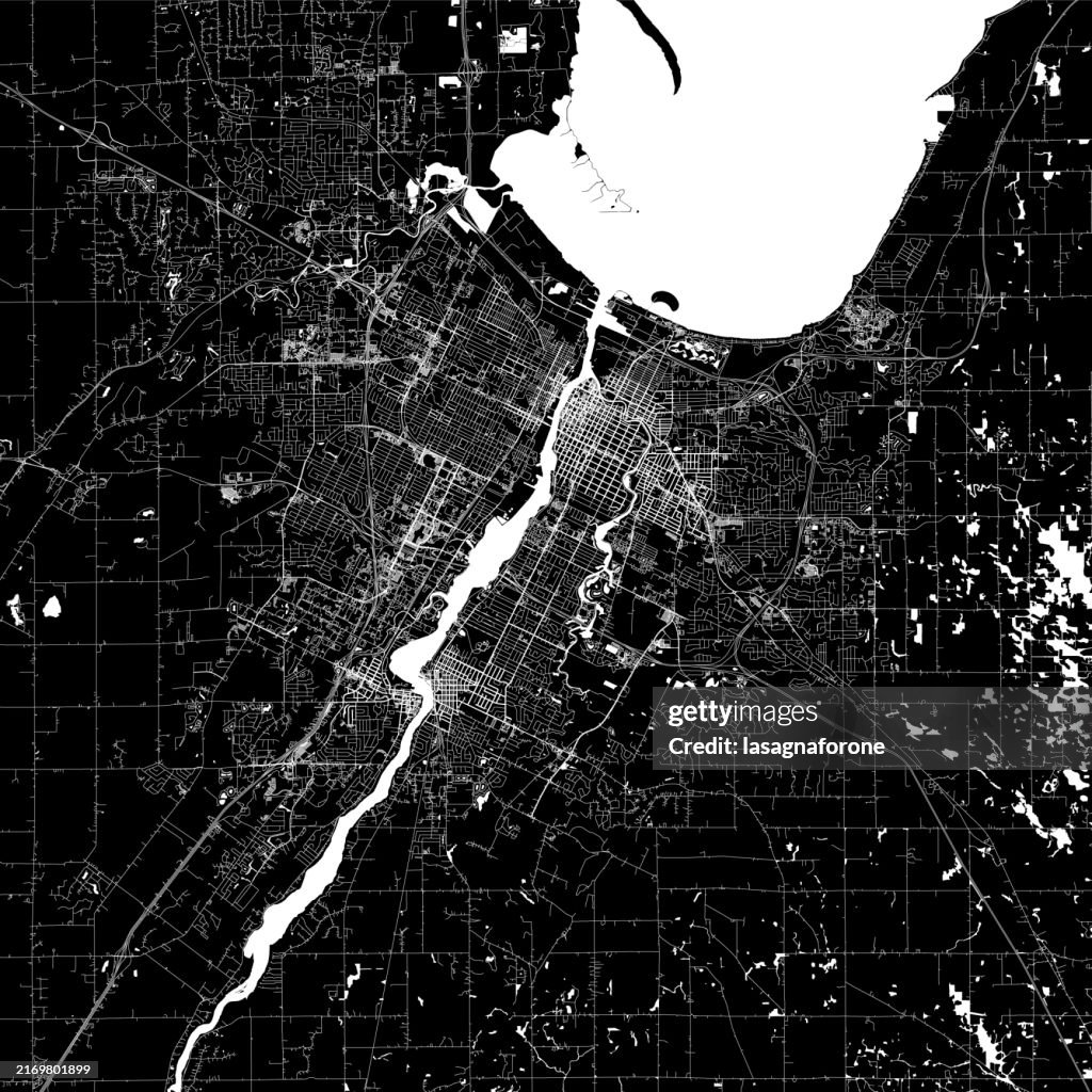 Green Bay, Wisconsin, USA Vector Map