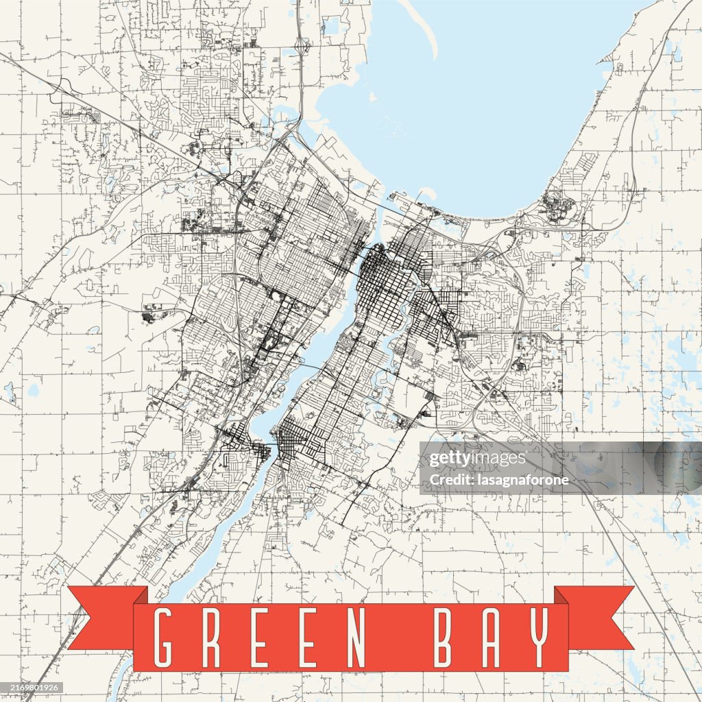 Green Bay, Wisconsin, USA Vector Map