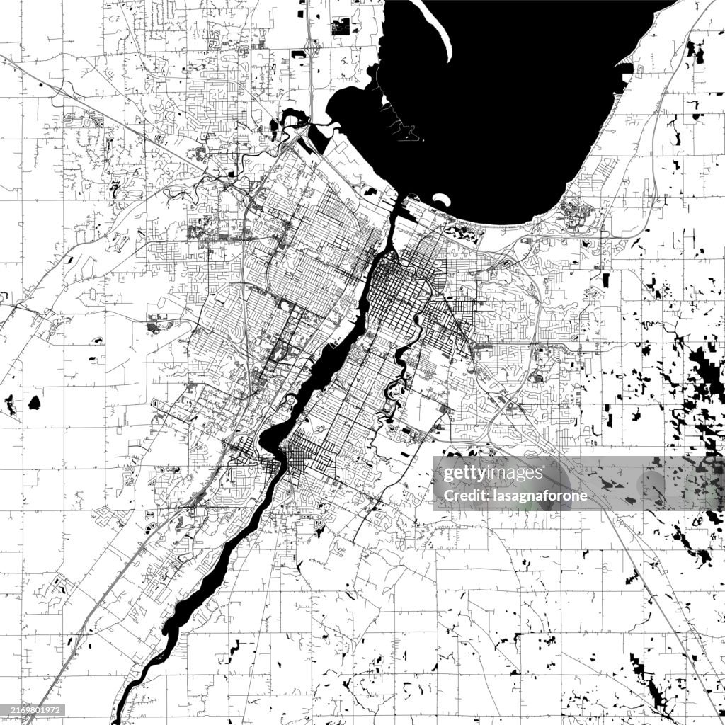 Green Bay, Wisconsin, USA Vector Map