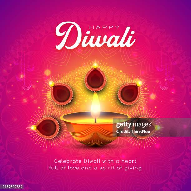 shiny pink background with text space for festival of lights - poster stock illustrations