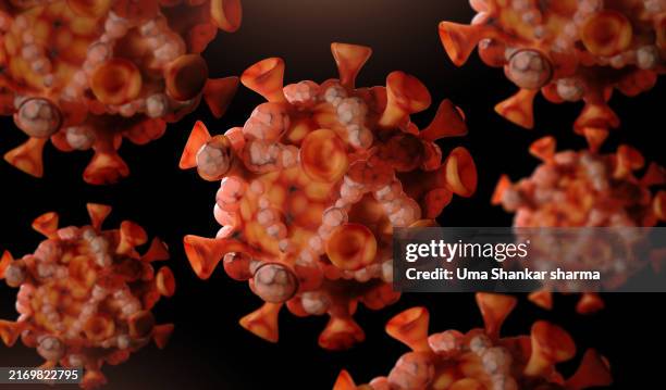 multiple monkeypox viruses mutation. - genetische variant stockfoto's en -beelden