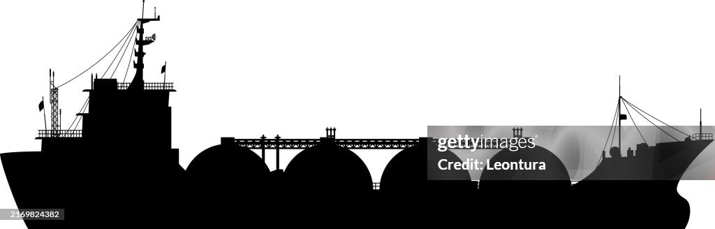 Liquified Natural Gas Ship Silhouette