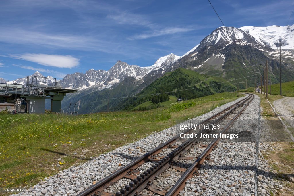 The Tramway Mont Blanc high up in the French Alps,
