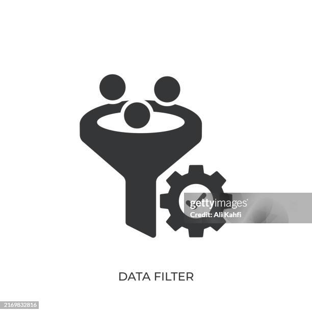 data filter glyph solid icon. solid icon that can be applied anywhere, simple, pixel perfect and modern style - volatility icon stock illustrations