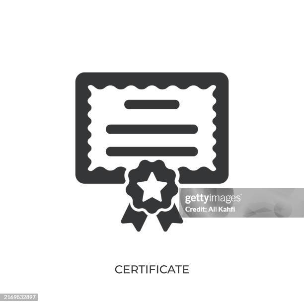 certificate glyph solid icon. solid icon that can be applied anywhere, simple, pixel perfect and modern style - confidentiality agreement stock illustrations