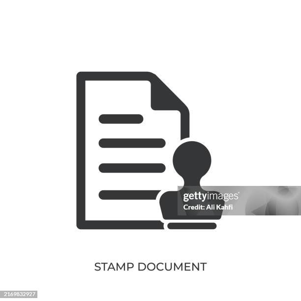 stamp document glyph solid icon. solid icon that can be applied anywhere, simple, pixel perfect and modern style - inheritance stock illustrations