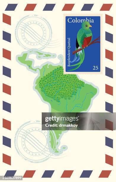 south america map and quetzal - puerto quetzal guatemala stock illustrations