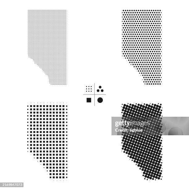 alberta maps of dots - 4 different halftone styles - edmonton stock illustrations