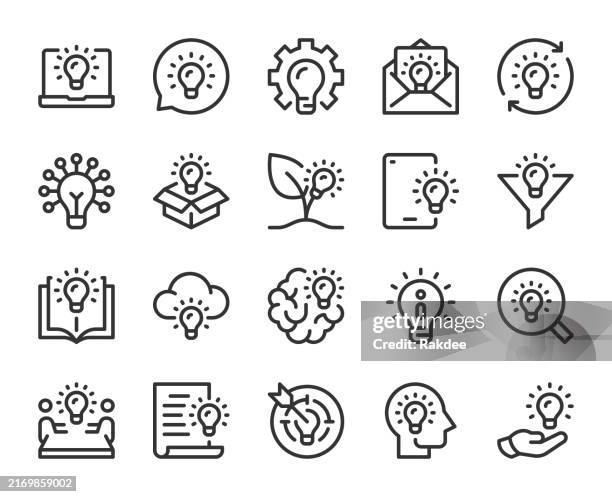 stockillustraties, clipart, cartoons en iconen met idea - line icons - regisseur