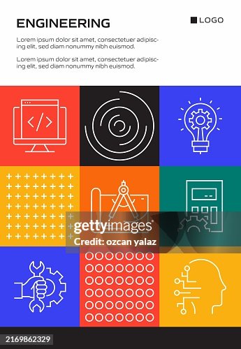 Engineering Concept, Line Style Vector Illustration Engineering Concept, Line Style Vector Illustration