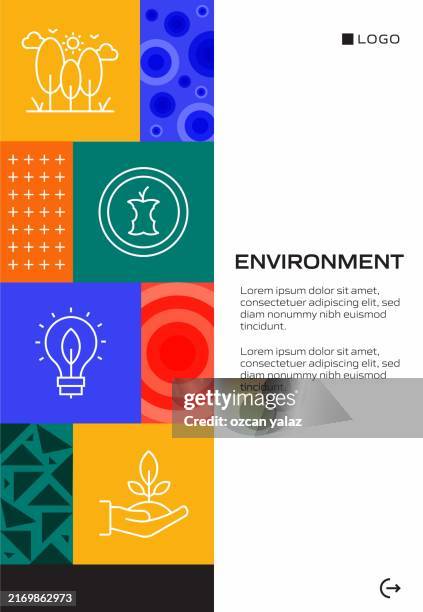environment concept, line style vector illustration - zero emissions icon vector stock illustrations