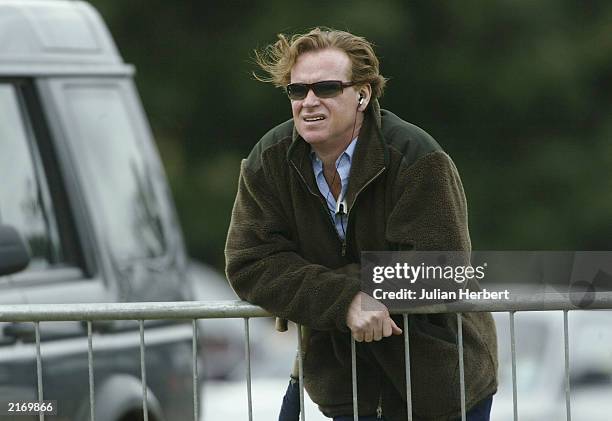 Major James Hewitt watches a semi final match of The Veuve Clicquot Cup between Dubai and Hildon Sport at The Cowdray Park Polo Club July 17, 2003...