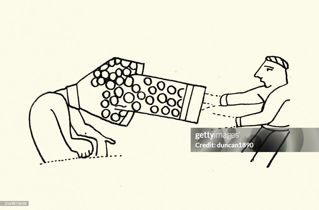 Military history, Armour, Man putting on a hauberk or byrnie is a shirt of chain mail, 11th Century Bayeux Tapestry