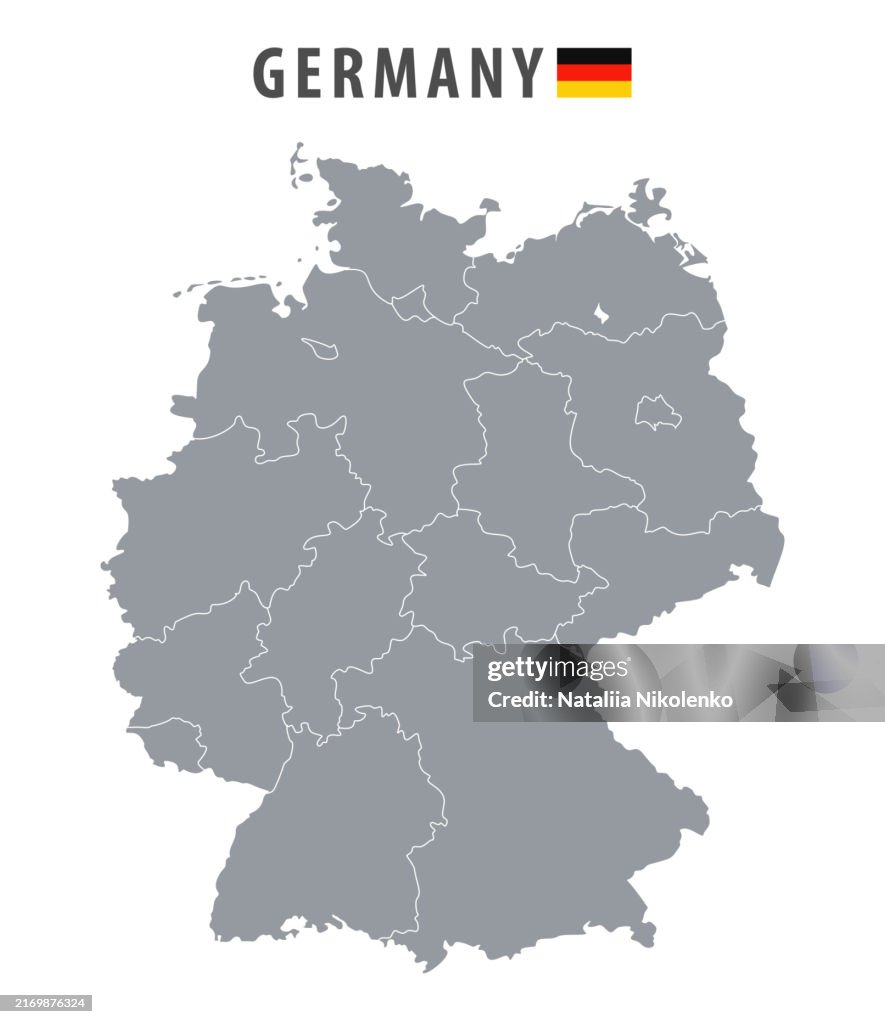 Deutschland - detaillierte Karte mit Länderregionen.