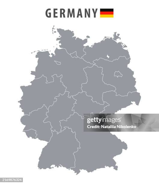 stockillustraties, clipart, cartoons en iconen met germany - detailed map with country regions. - duitse cultuur