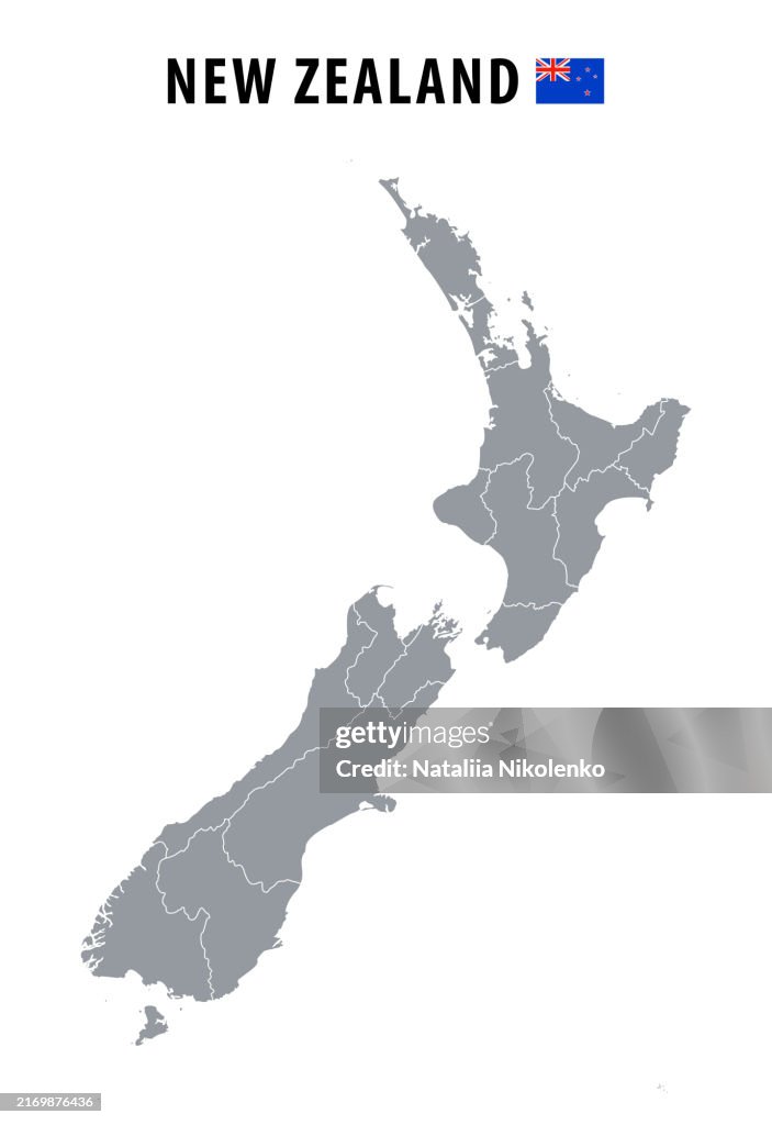 New Zealand - detailed map with country regions.