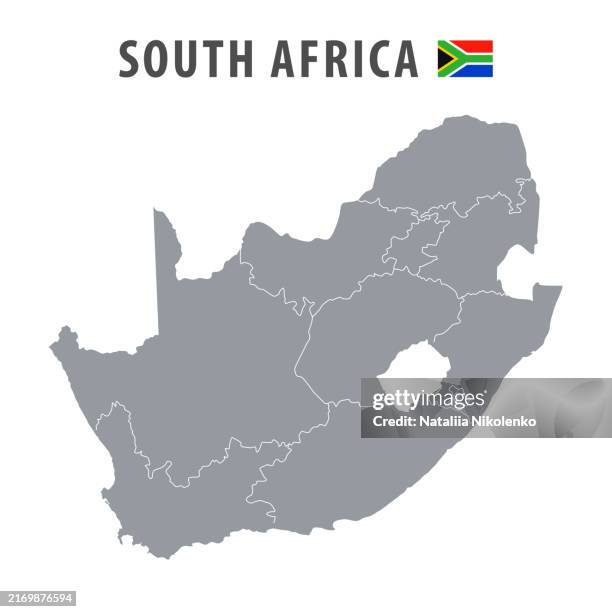 südafrika - detaillierte karte mit länderregionen. - westliche kapprovinz stock-grafiken, -clipart, -cartoons und -symbole