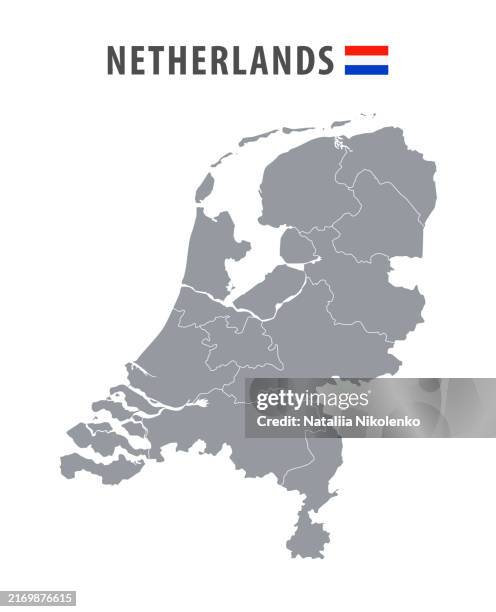 netherlands - detailed map with country regions. - dutch flag stock illustrations