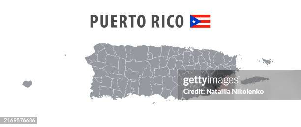 puerto rico - detailed map with country regions. - puerto rico stock illustrations