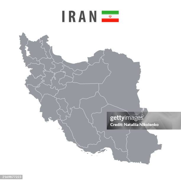 iran - detailed map with country regions. - iran stock illustrations