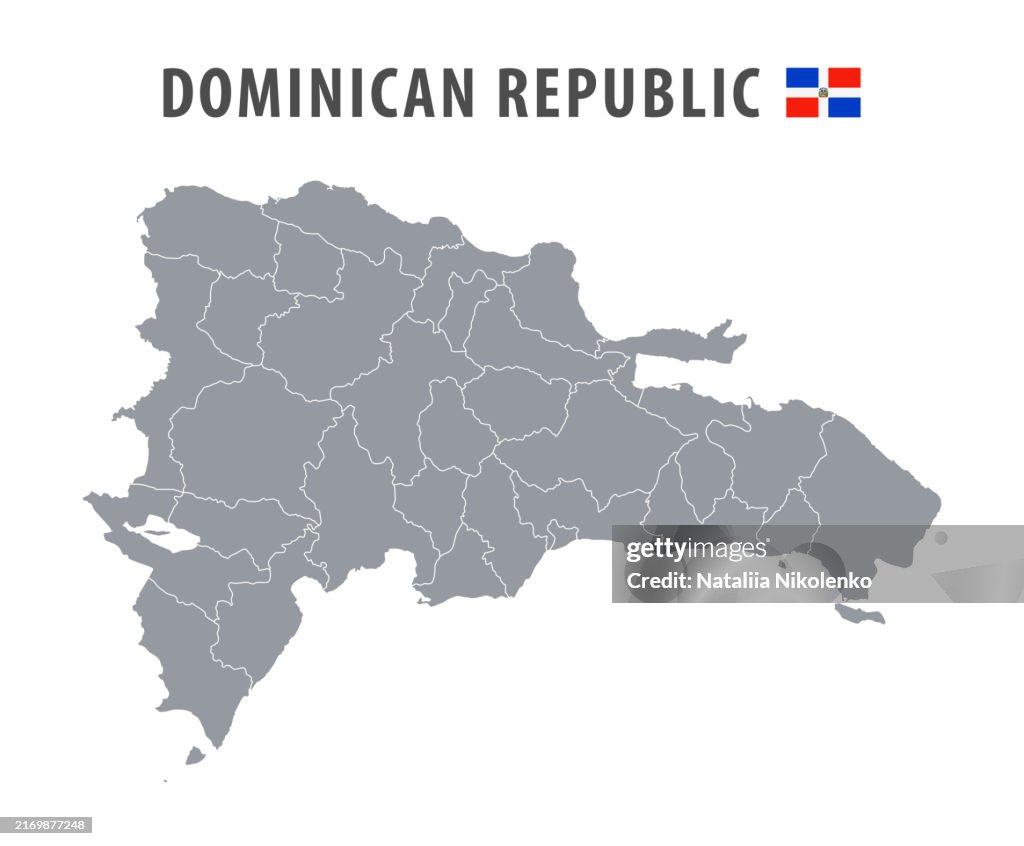 Dominikanische Republik - detaillierte Karte mit Länderregionen.