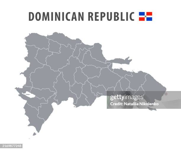 dominican republic - detailed map with country regions. - santo domingo aerial stock illustrations