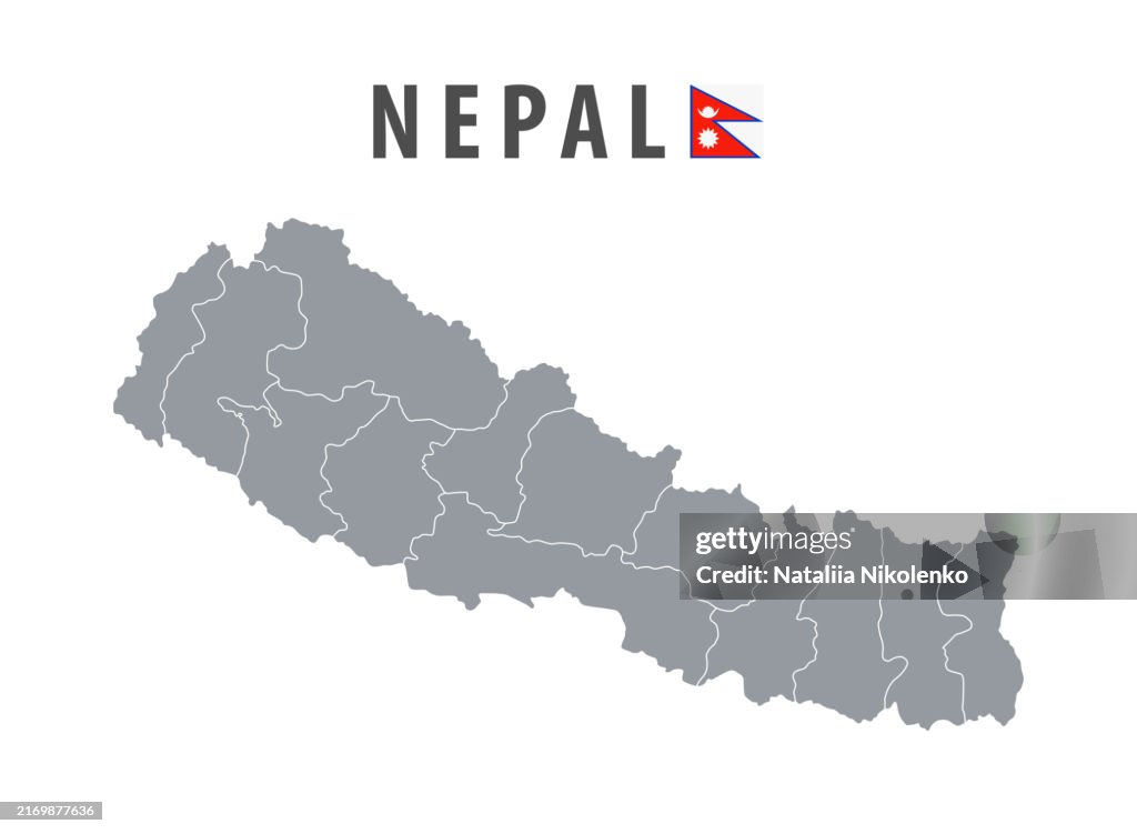 Nepal - detailed map with country regions.
