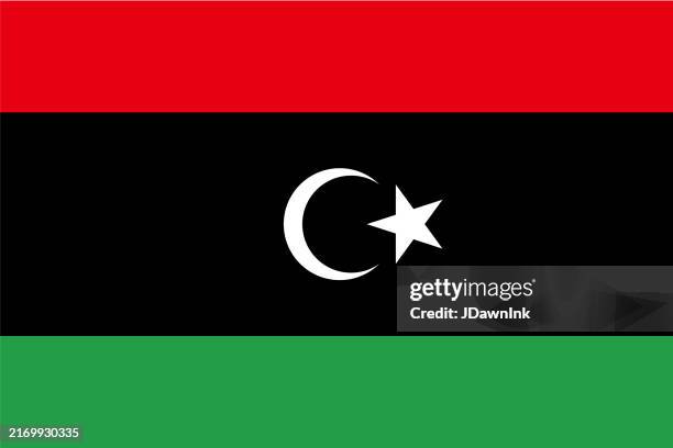 national flag of libya - libya flag stock illustrations