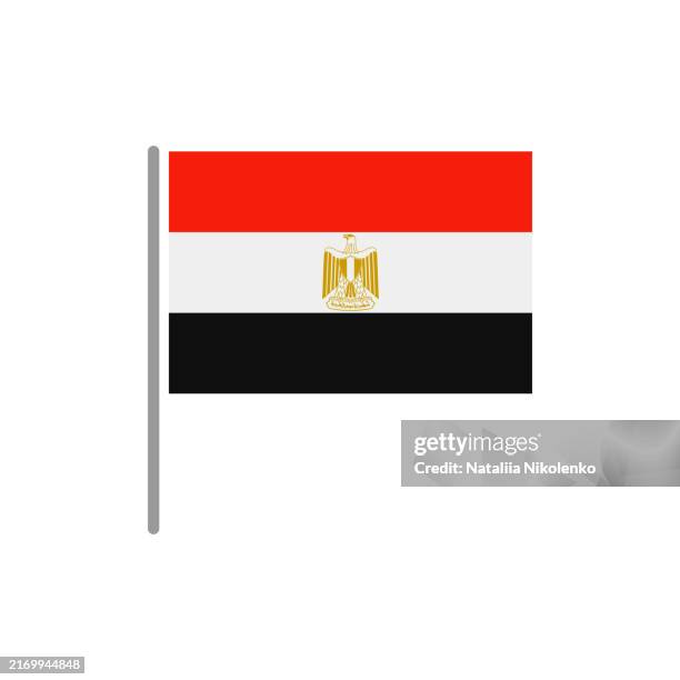 egypt - flag pin flat icon. - rectangle button stock illustrations