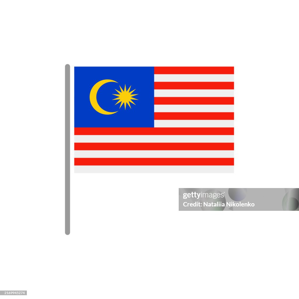 Malaysia - Flag Pin Flat Icon.