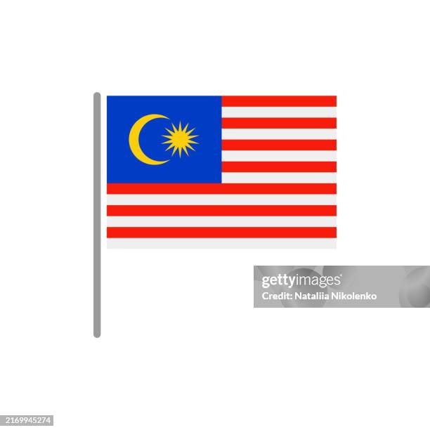 malaysia - flag pin flat icon. - perak malaysia stock illustrations