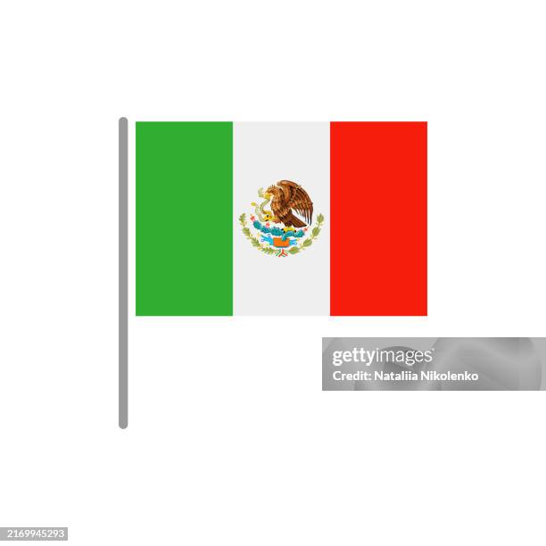 ilustraciones, imágenes clip art, dibujos animados e iconos de stock de méxico - icono de pin plano de bandera. - asta palo