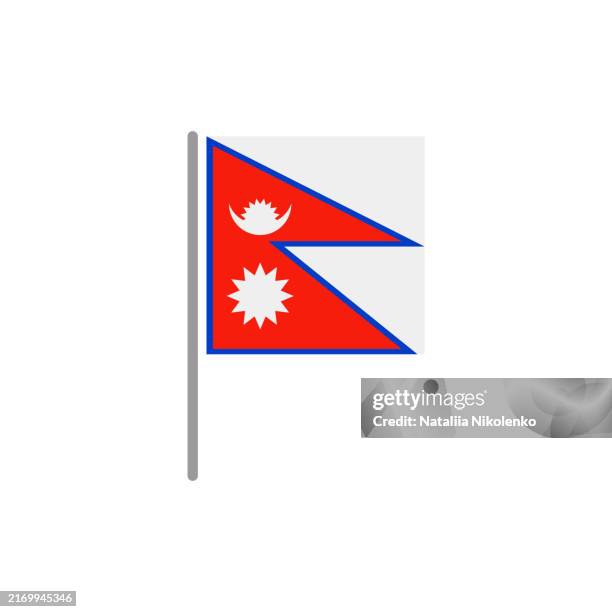 nepal - flag pin flat icon. - nepal stock illustrations