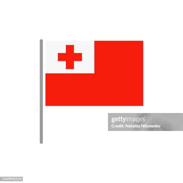 tonga - flaggen-pin flaches symbol. - tonga stock-grafiken, -clipart, -cartoons und -symbole