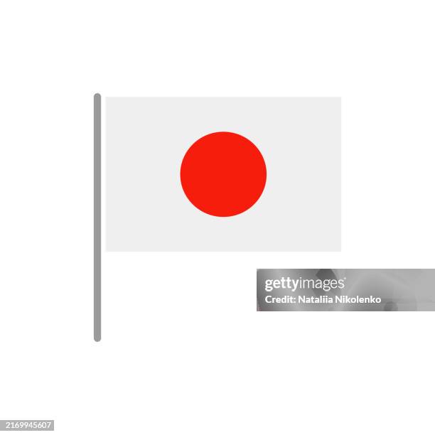 japan - flag pin flat icon. - hiroshima prefecture stock illustrations