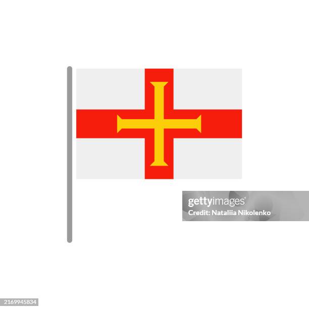 guernsey - flag pin flat icon. - rectangle button stock illustrations