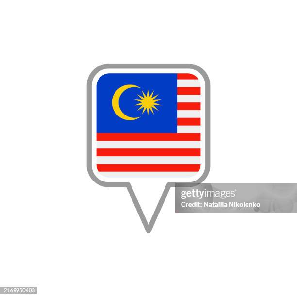 malaysia - flag pin square icon. - perak malaysia stock illustrations