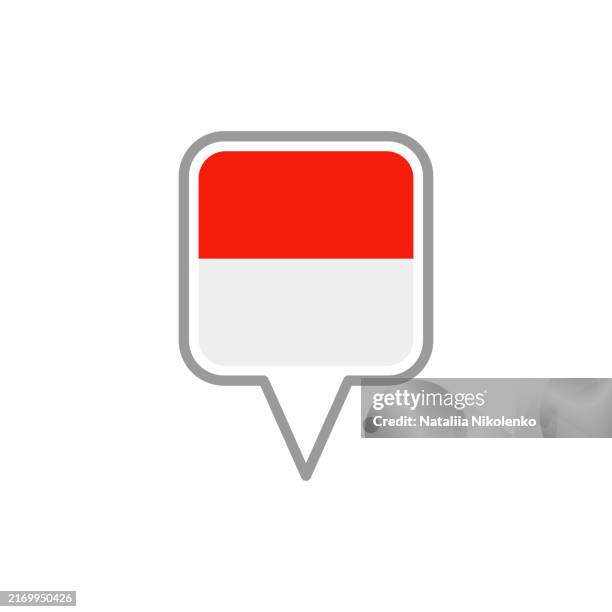monaco - flag pin square icon. - monte carlo stock illustrations