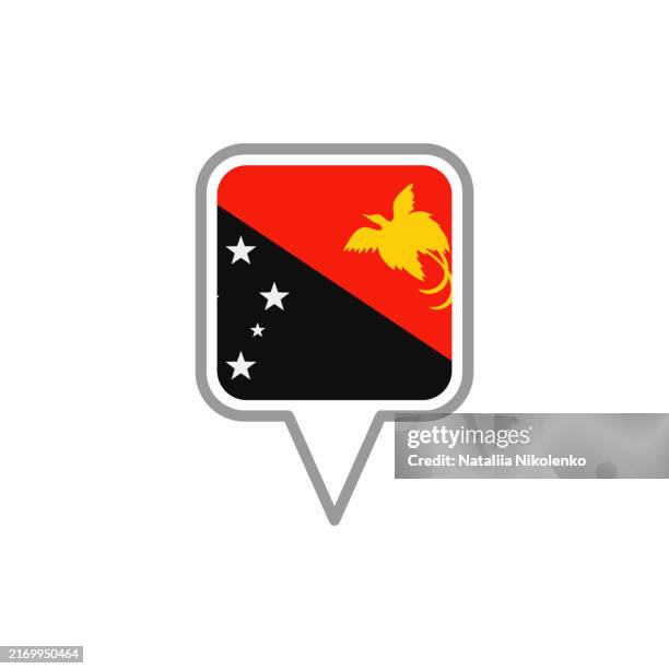 papua new guinea - flag pin square icon. - lae stock illustrations