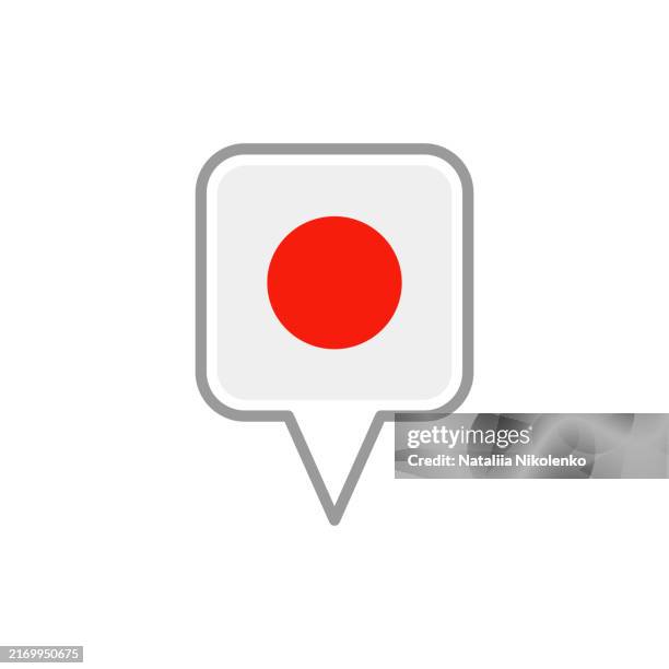 japan - flag pin square icon. - hiroshima prefecture stock illustrations