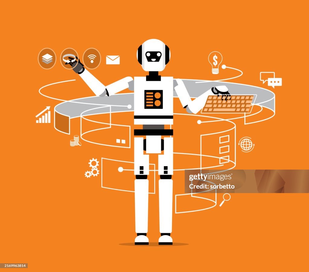 Multitasking Robot High-Res Vector Graphic - Getty Images