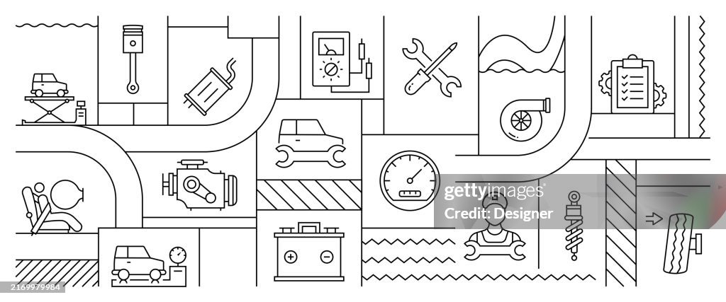 CAR SERVICE Related Banner Design for Web Page, Headline, Brochure, Annual Report and Book Cover