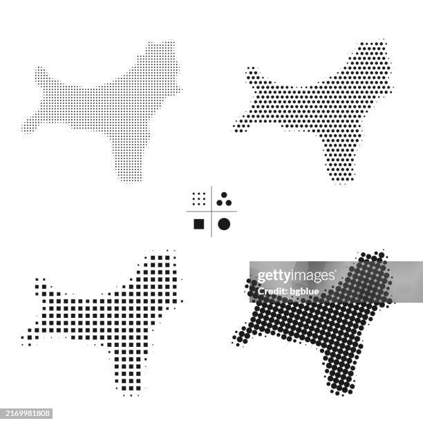 stockillustraties, clipart, cartoons en iconen met christmas island maps of dots - 4 different halftone styles - christmaseiland