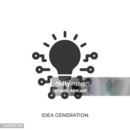 Idea generation glyph solid icon. Solid icon that can be applied anywhere, simple, pixel perfect and modern style Idea generation glyph solid icon. Solid icon that can be applied anywhere, simple, pixel perfect and modern style