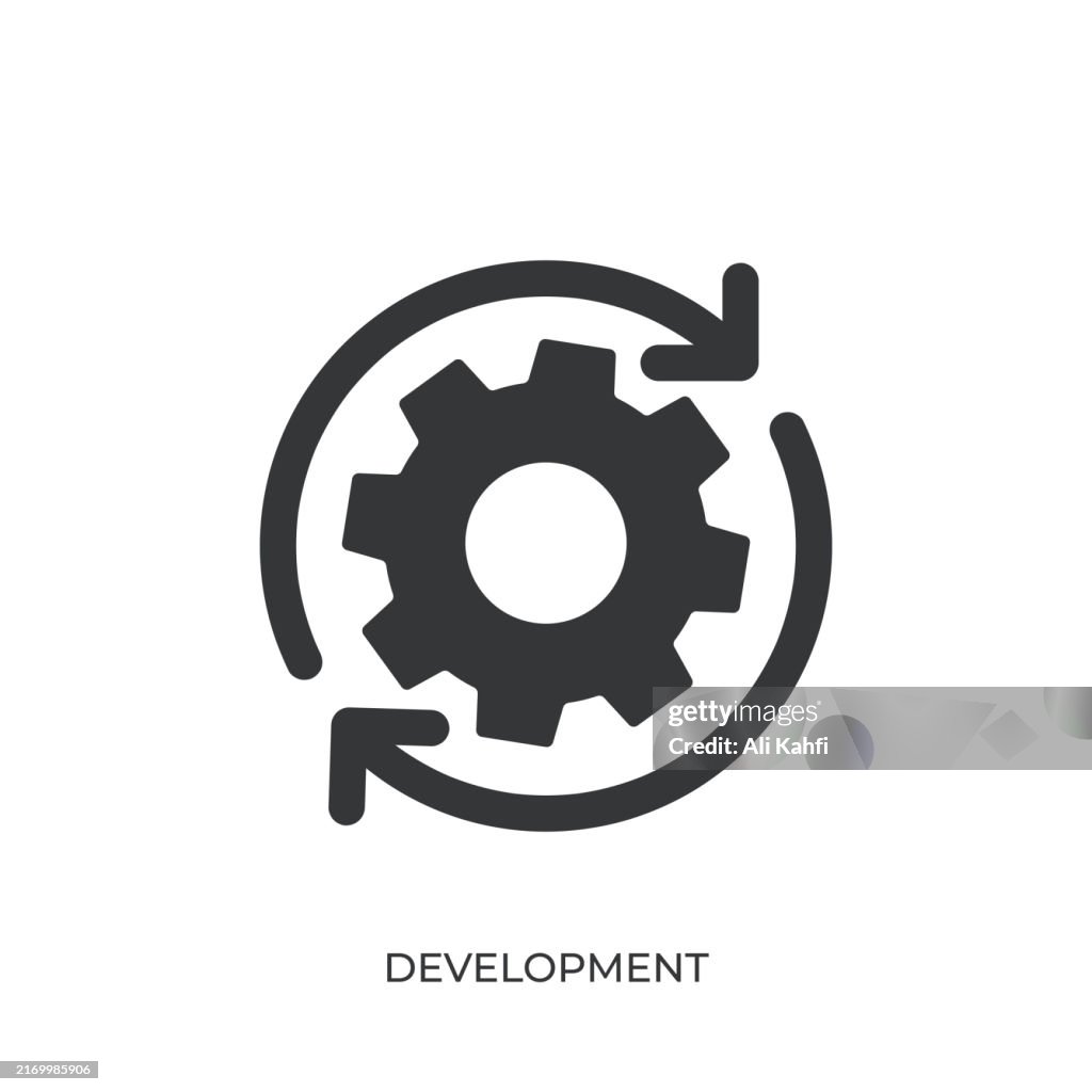 Development glyph solid icon. Solid icon that can be applied anywhere, simple, pixel perfect and modern style