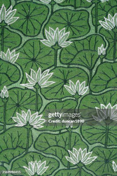 ilustraciones, imágenes clip art, dibujos animados e iconos de stock de fondo de diseño de flor de loto japonés, siglo 19 victoriano - loto