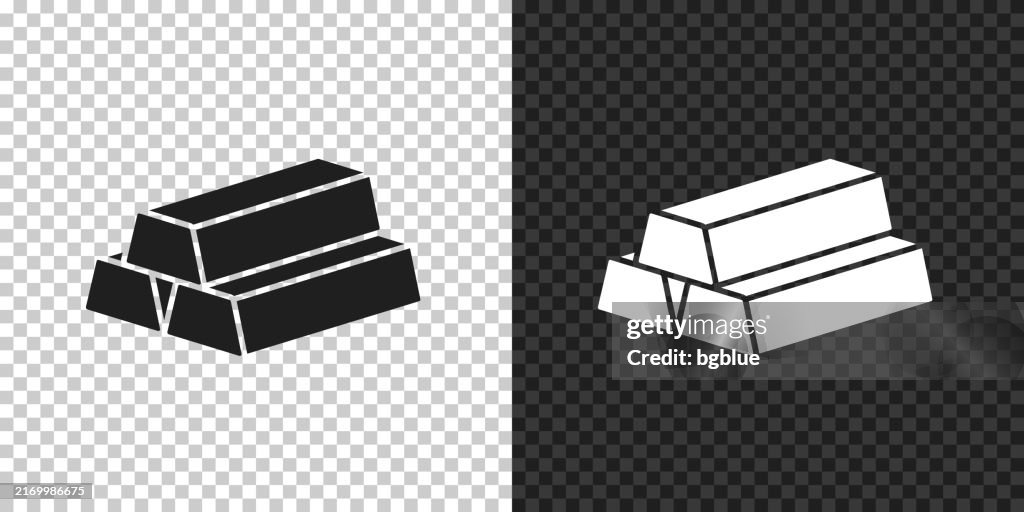 Gold ingots. Icon for design on blank background