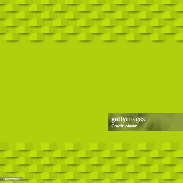 lime - green, middle copy space and top + bottom band of 3d pattern casting shadow - yellow green gradient stock illustrations