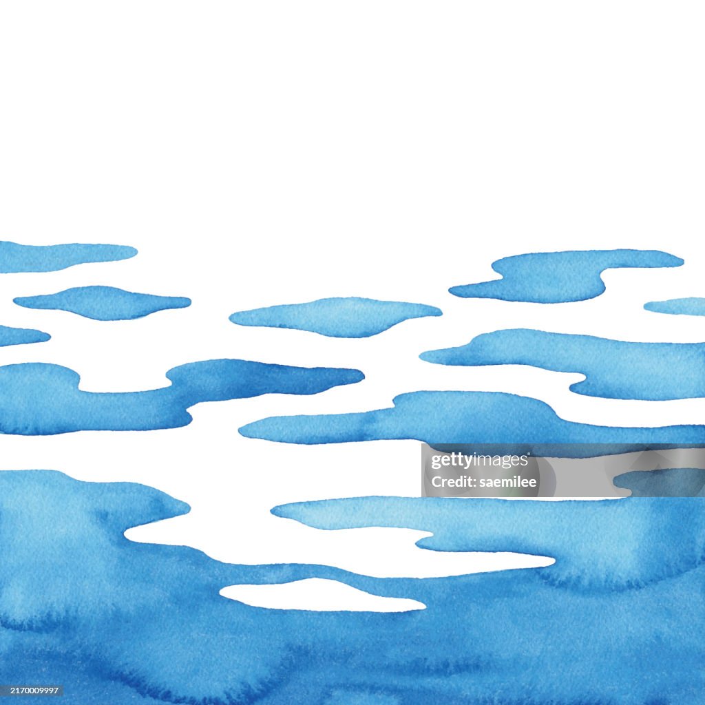 Water Wave Surface Watercolor